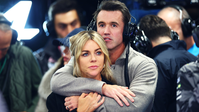 Kaitlin Olson and Rob McElhenney at the F1 Grand Prix of Las Vegas in 2023