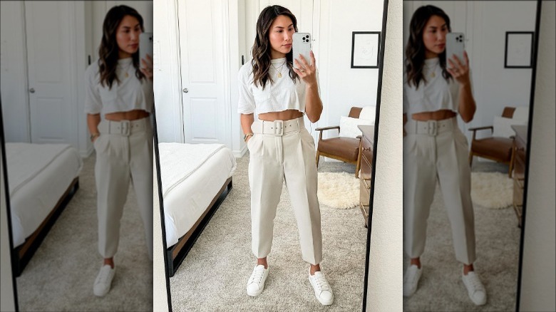 White crop top