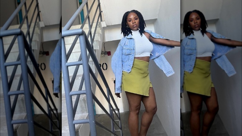 High crop top and skirt