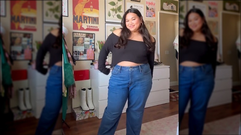 Crop top and jeans