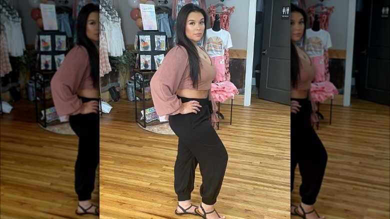 Woman in crop top