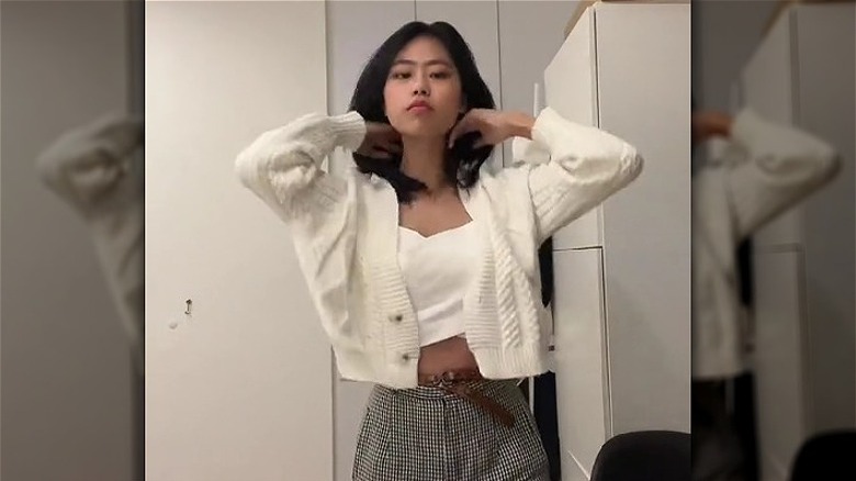 Crop top with a cardigan
