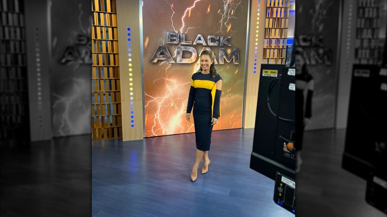 Ginger Zee pictured smiling on the GMA set in October 2022