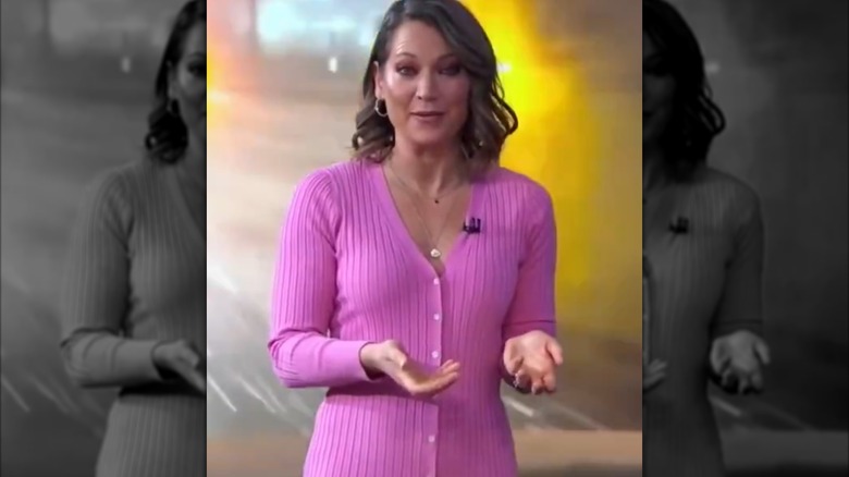 Ginger Zee pictured on air in 2025