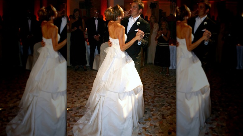 Giuliana Rancic and Bill Rancic dancing together on her wedding day