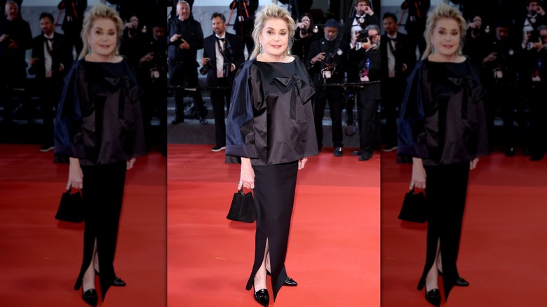Catherine Deneuve in black at the 2026 Cannes Film Festival