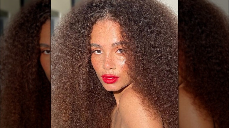 Model wearing glazed blush 