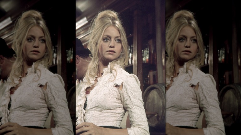 Goldie Hawn looking serious in 1976