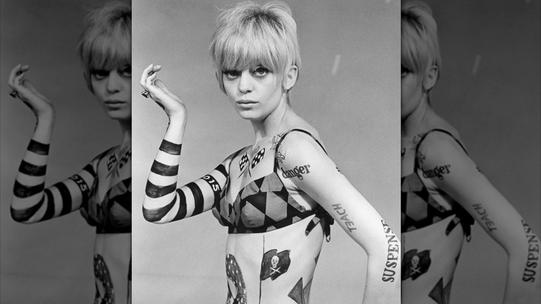 A portrait of Goldie Hawn in a bikini in 1968.
