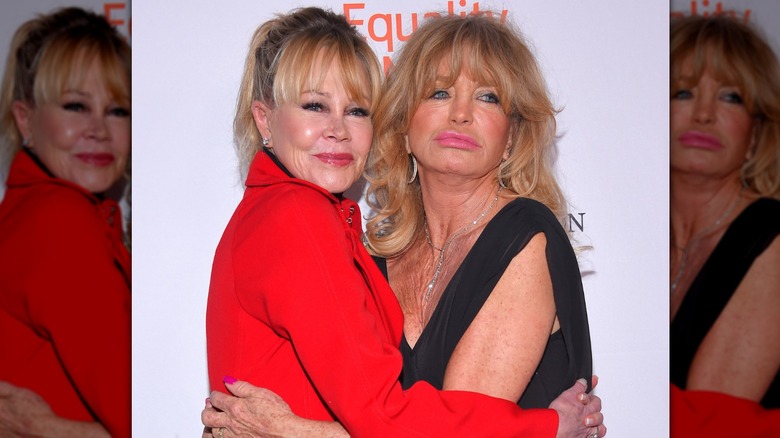 Melanie Griffith and Goldie Hawn arrives to the 4th Annual 'Make Equality Reality' Gala on December 3, 2018