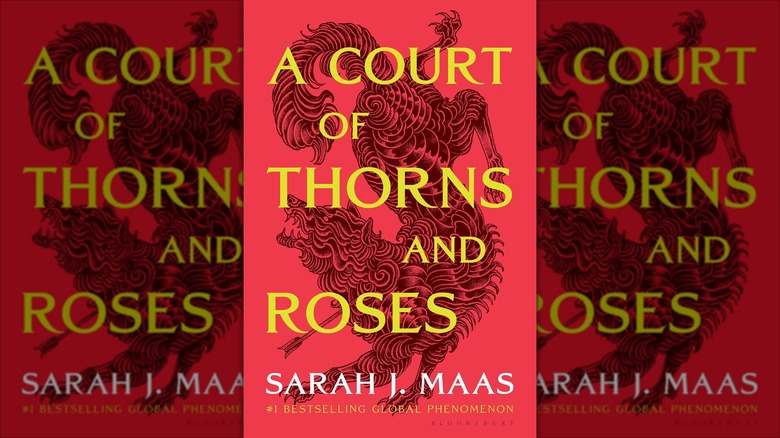 The front cover of A Court of Thorns and Roses by Sarah J. Maas