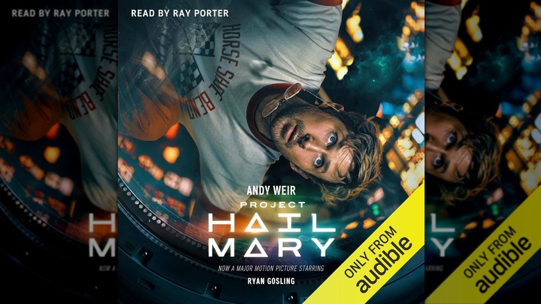 The front cover of the audiobook for "Project Hail Mary" by Andy Weir