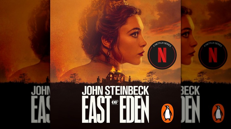 The front cover for the audiobook of "East of Eden" by John Steinbeck