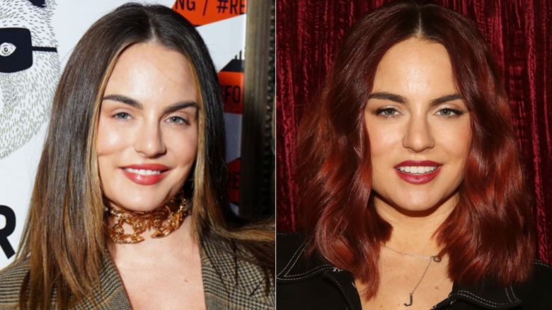 Side-by-side photos of JoJo Levesque smiling in 2022 and in 2023 with her lip filler dissolved
