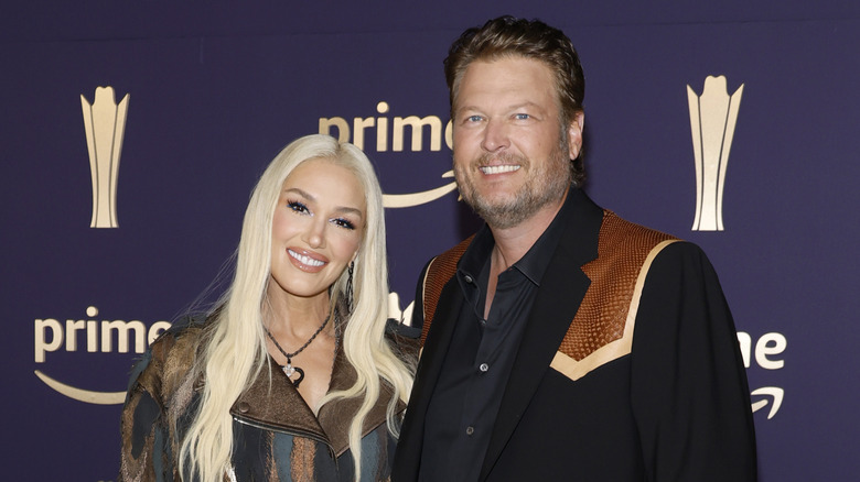 Gwen Stefani and Blake Shelton smiling