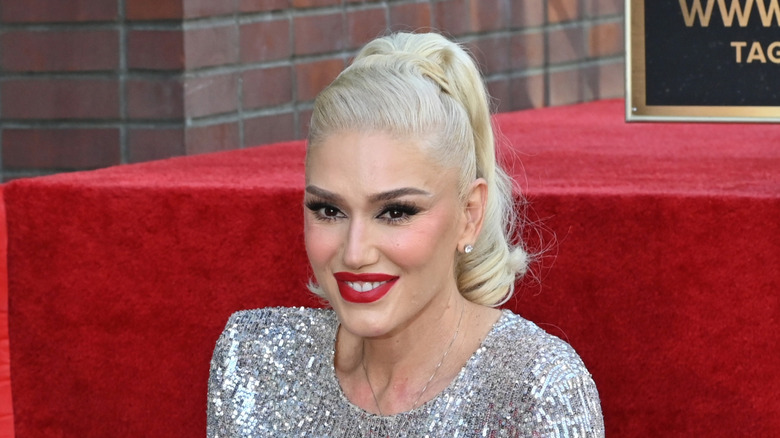 Gwen Stefani with red lipstick