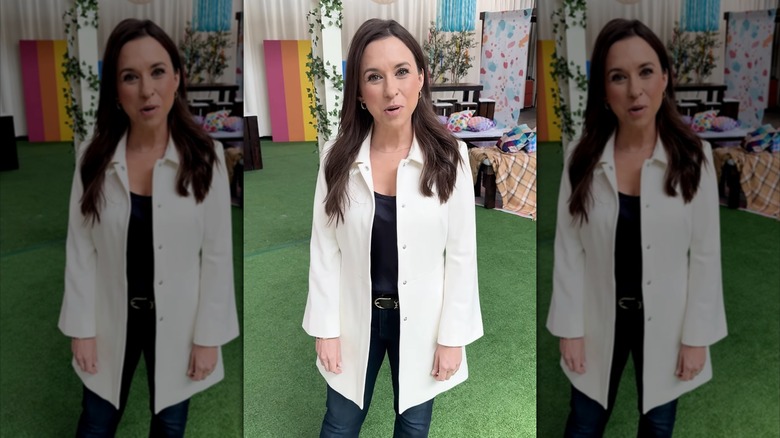 Lacey Chabert wearing a white blazer