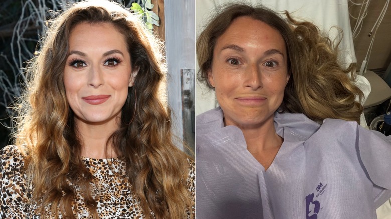 Alexa PenaVega with and without makeup, side by side photos