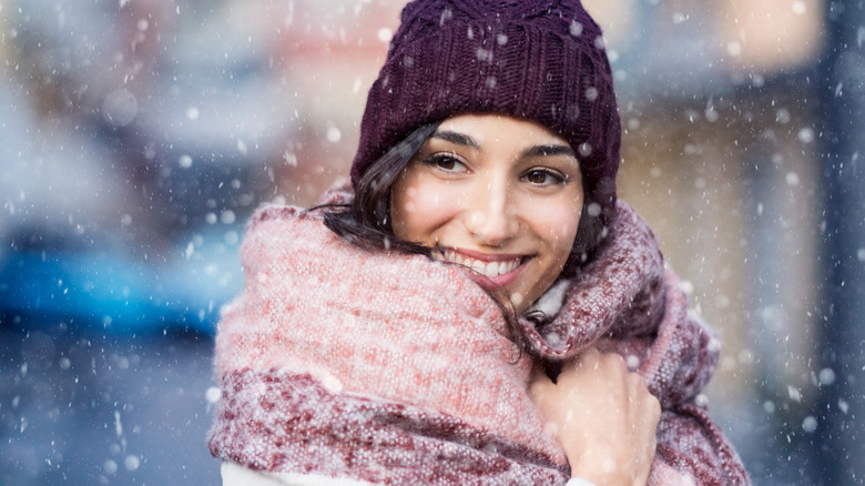 Woman in the snow