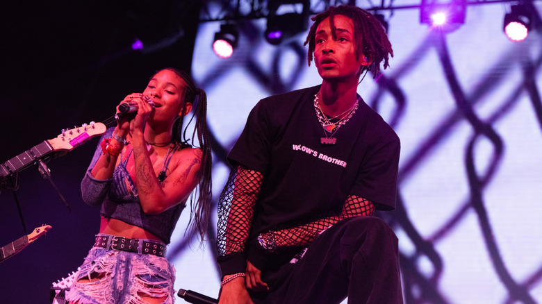 Willow and Jaden Smith on stage