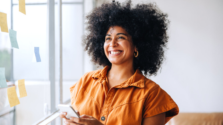 Woman smiling