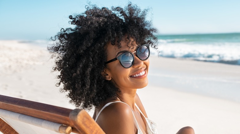 Woman wearing sunglasses