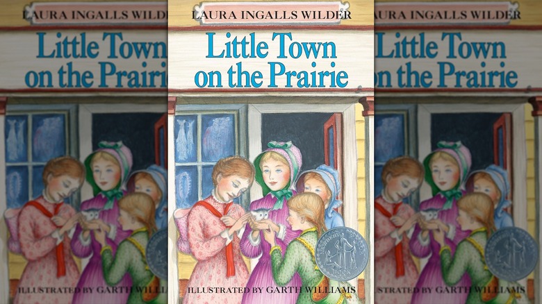The front cover of "Little Town on the Prairie" by Laura Ingalls Wilder