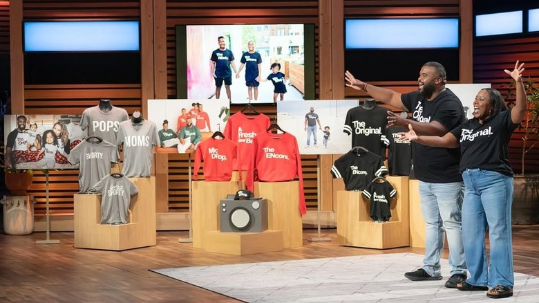 Ashley and Kenny Green presenting Kaans Designs on "Shark Tank"