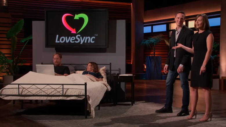 Ryan and Jennifer Cmich pitching on Shark Tank
