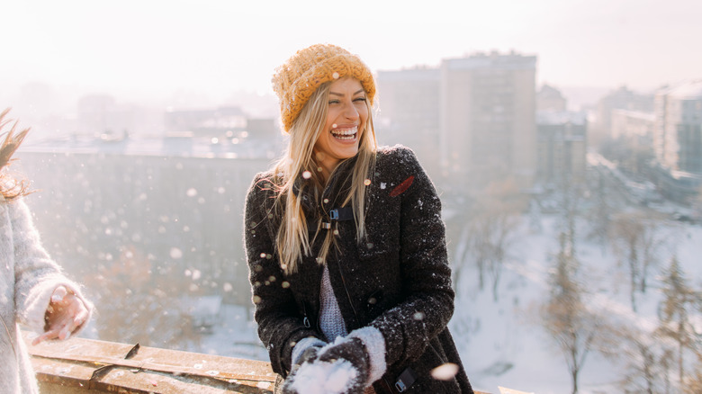 Outside in winter 