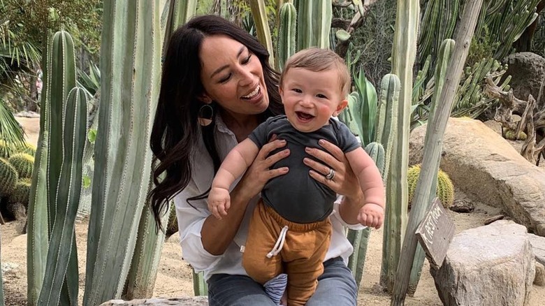 Joanna Gaines holding her son Crew