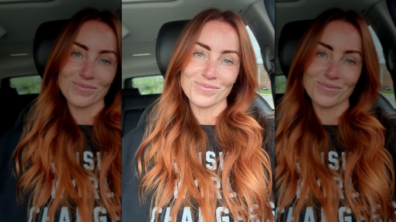 Mina Starsiak Hawk smiling after just having her hair done