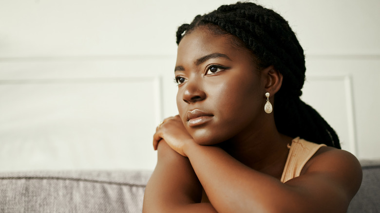 pensive woman