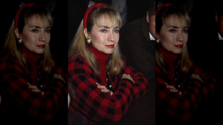 Hillary Clinton during her husband Bill Clinton's presidential campaign for the Democratic nomination in New Hampshire in 1992