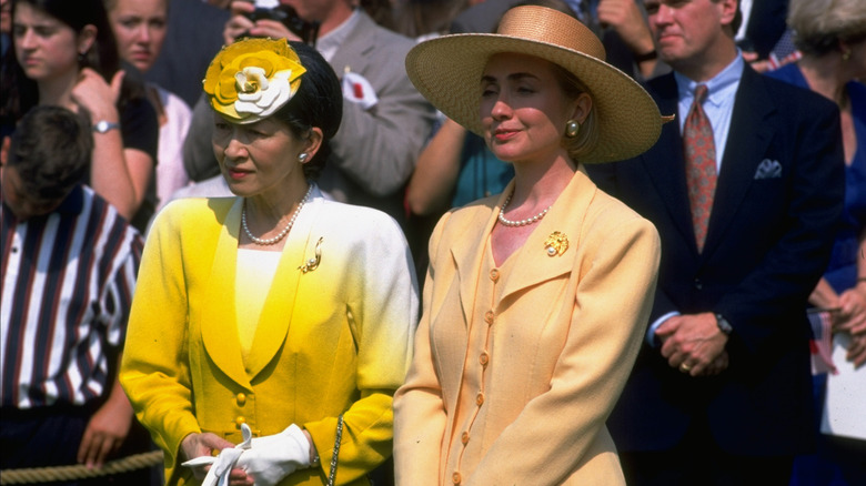 Hillary Clinton and Empress Michiko in 1994