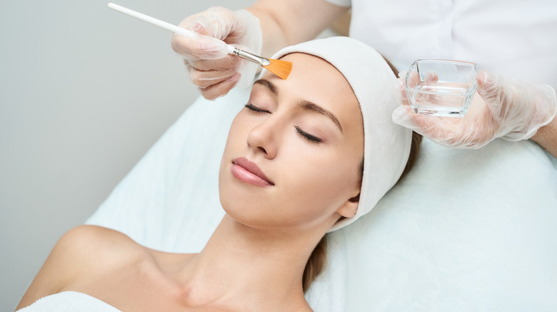 woman getting a facial