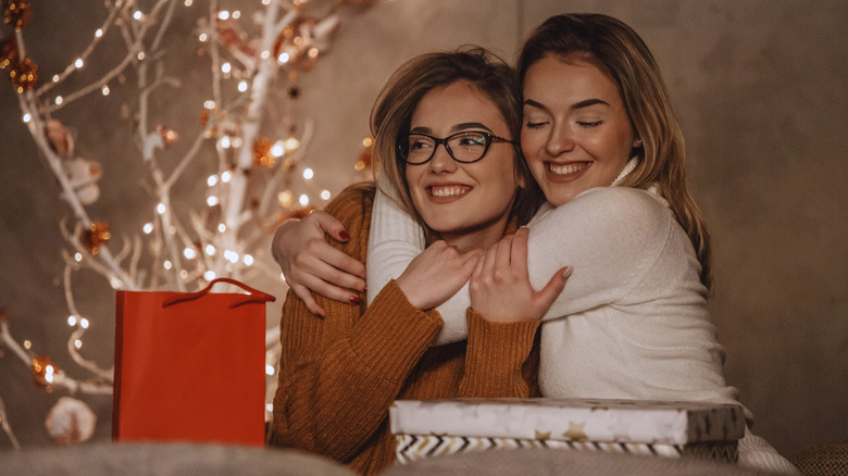 Women hugging