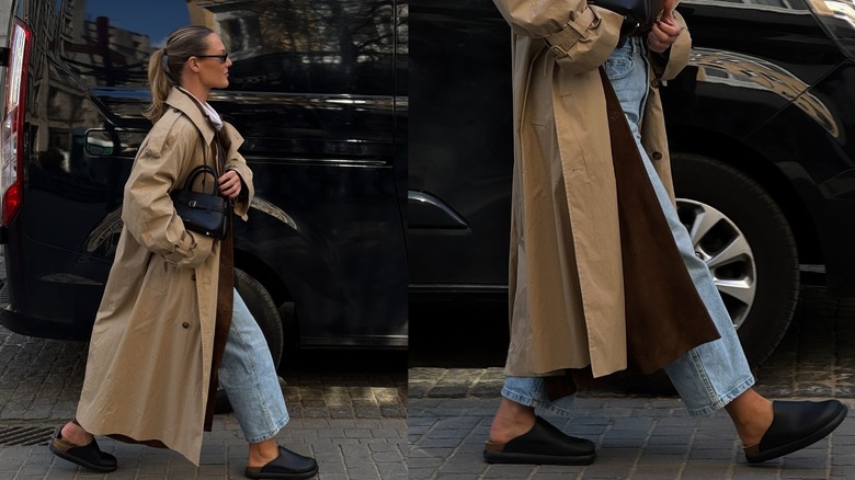 An influencer poses for photos in various angles