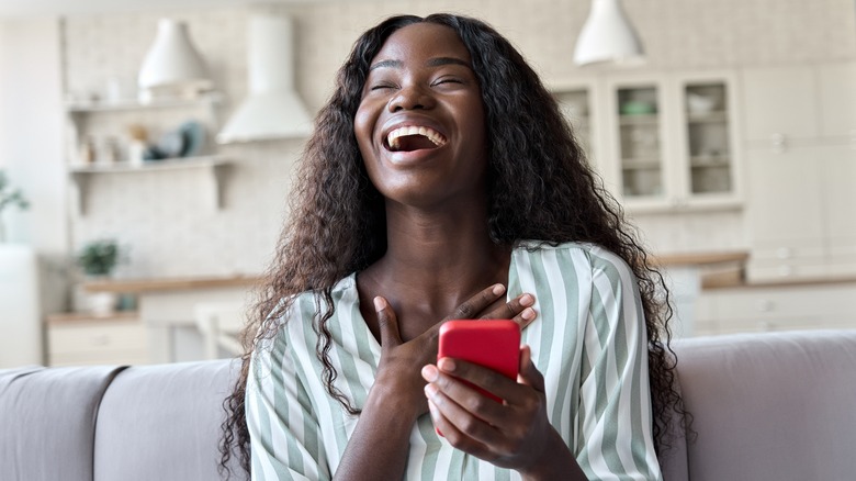 Woman laughing