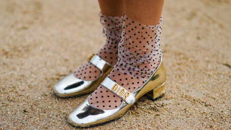 Sheer dotted socks