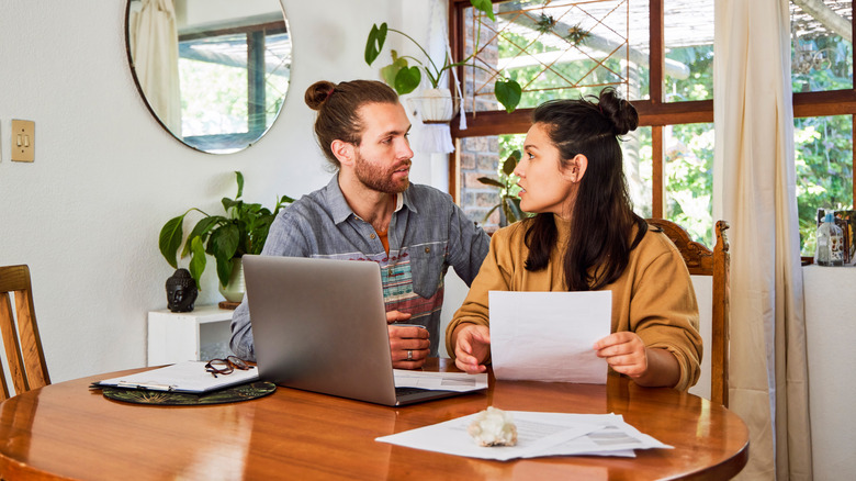 couple's serious finance discussion