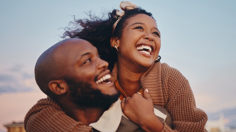 Couple laughing