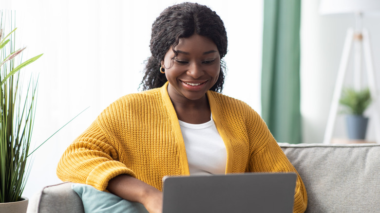 Woman on a laptop