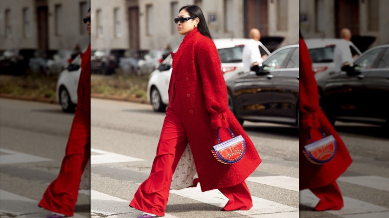 Red winter outfit