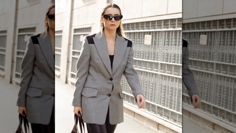 Houndstooth blazer 