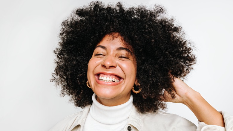 woman smiling