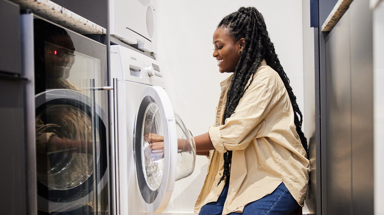 Woman doing laundry