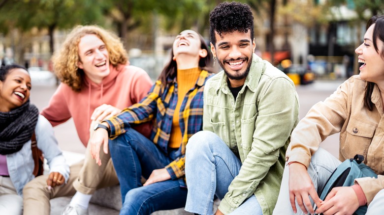 Group of people laughing