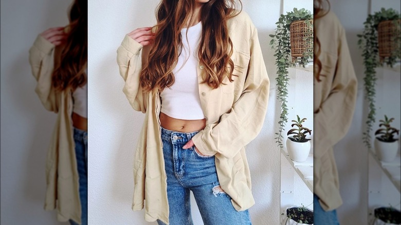 Woman in light yellow shirt