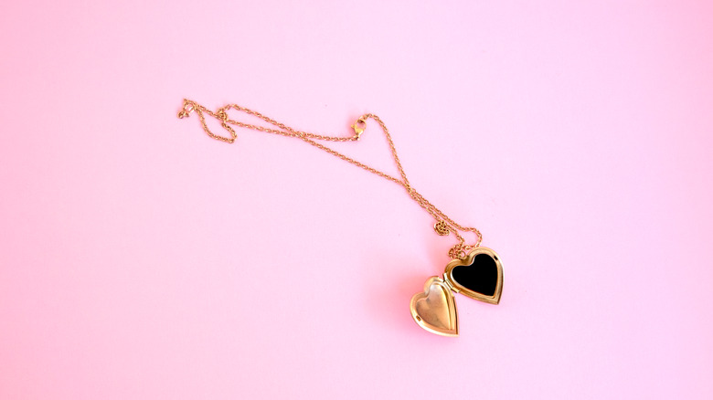 Golden heart locket